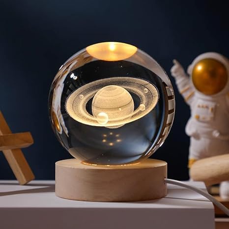 3D Saturn Crystal Ball Night Lamp