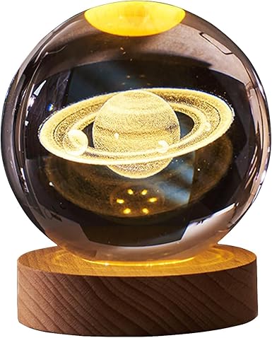 3D Saturn Crystal Ball Night Lamp