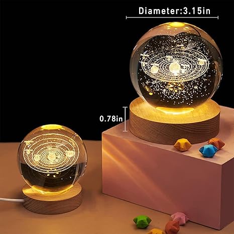 3D Galaxy Crystal Ball Night Light