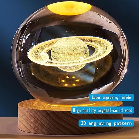 3D Saturn Crystal Ball Night Lamp